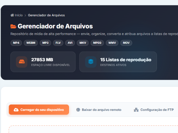 Seus vídeos organizados